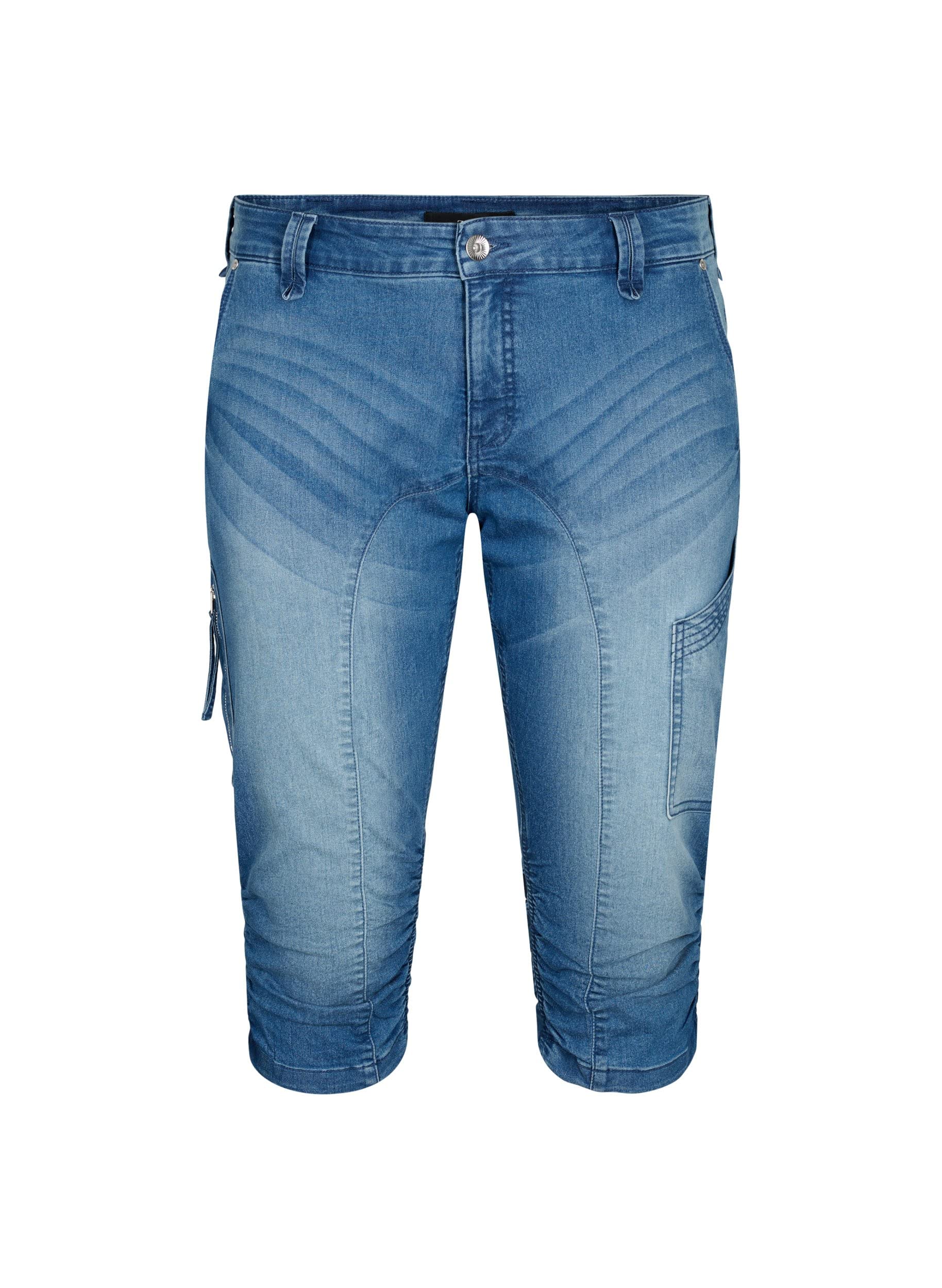 Zizzi Jean capri pour femme - Coupe ajustée - Grandes tailles - Taille 42-60