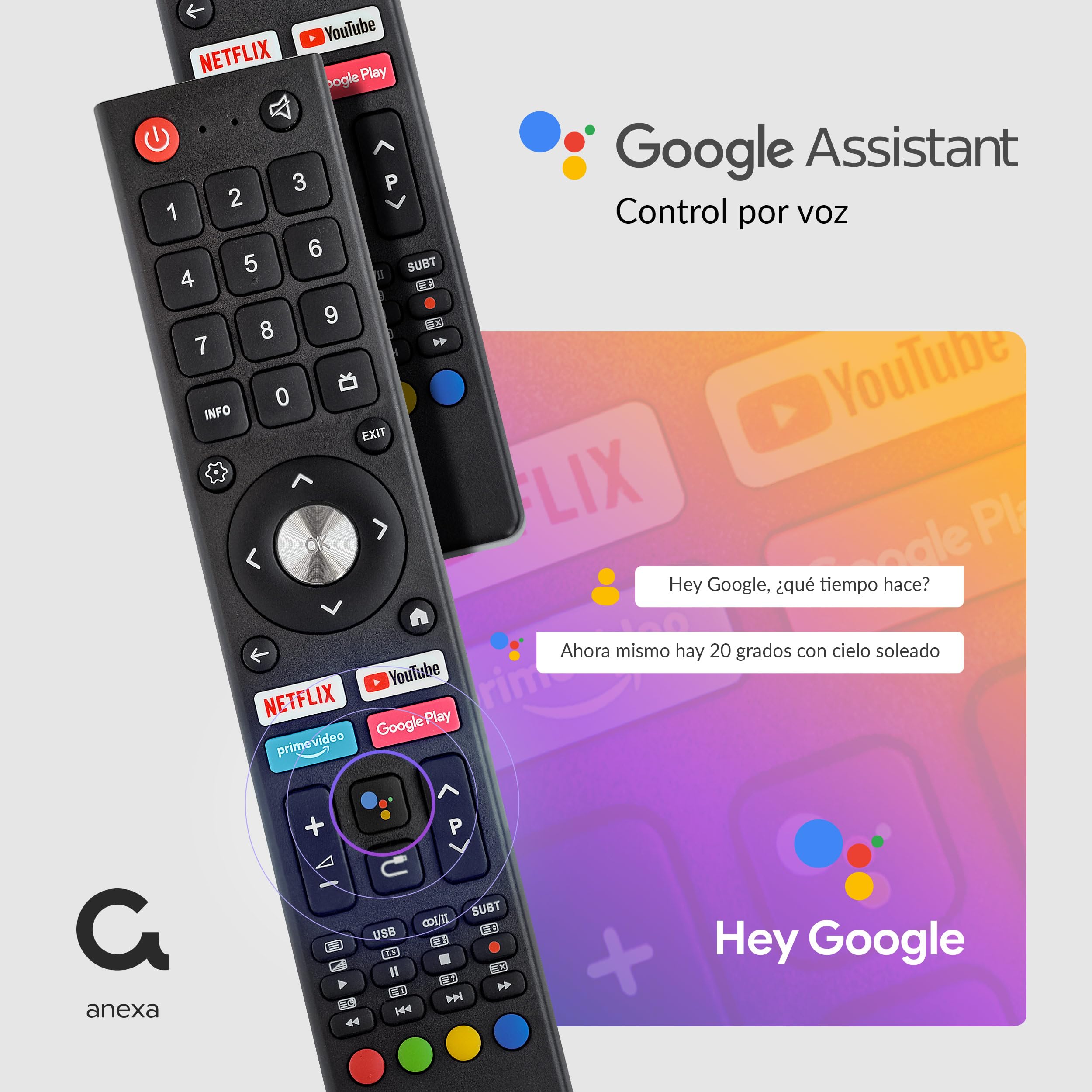 anexa - Smart TV 32 Pulgadas Full HD Google TV con Android 14, TDT 2025. Televisor con 3 años de garantía SMART32C02FG, Compatible con Netflix y Prime Video