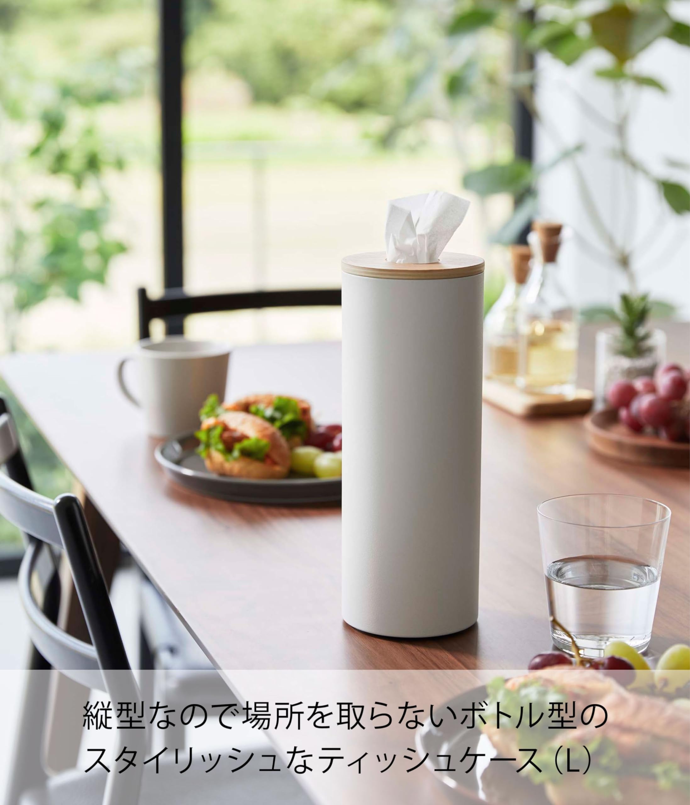 使いすてのティッシュ Amazon｜山崎実業(Yamazaki) ボトル型 ティッシュケース L ナチュラル