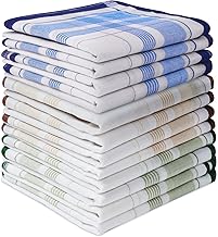 Aomig Fazzoletti Uomo, 12 Pezzi Fazzoletti Stoffa Fazzoletto da Taschino 40cm*40cm, Grandi Fazzoletti in Cotone per Uomini, Regalo Elegante