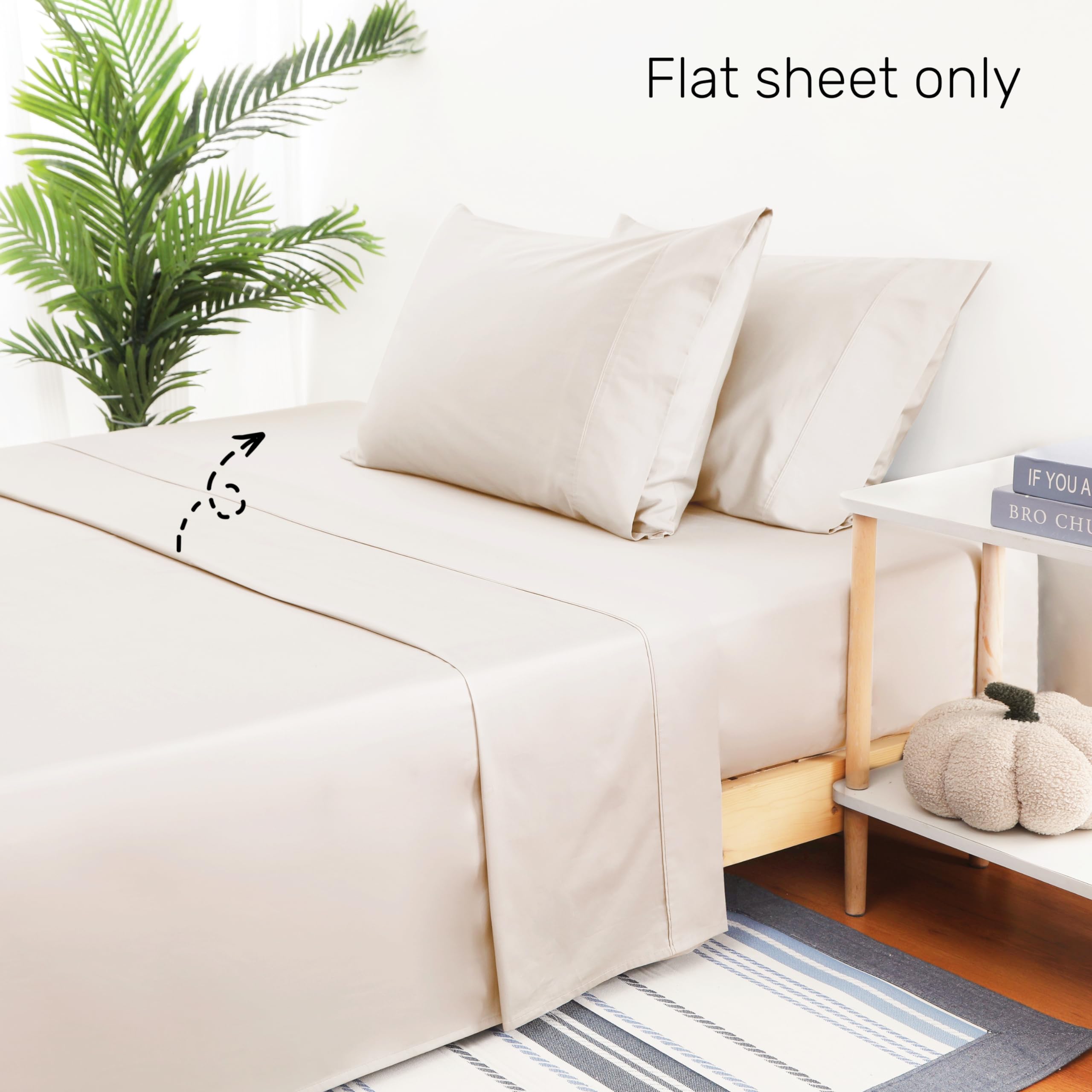 Shunjie.Home Lenzuolo con angoli per letto matrimoniale king size, 400 fili, 100% cotone egiziano, non si stropiccia, non scolorisce, antimacchia (beige, cal)