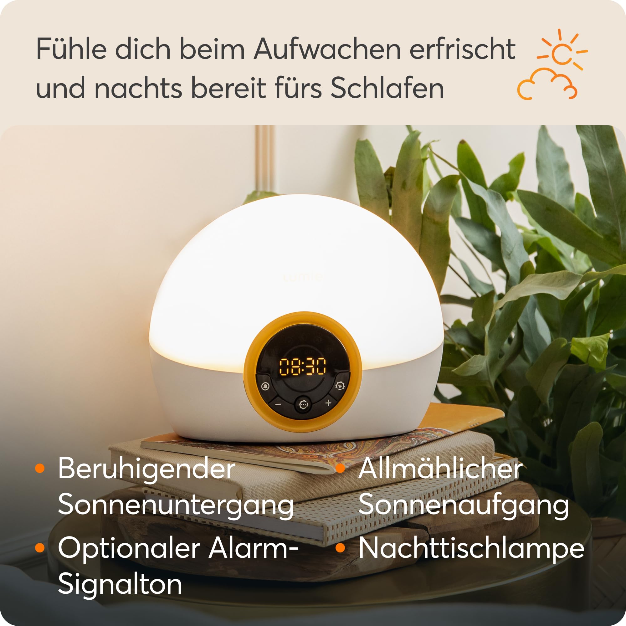 Lumie Bodyclock Rise 100 Sunrise and Sunset Alarm Clock - White
