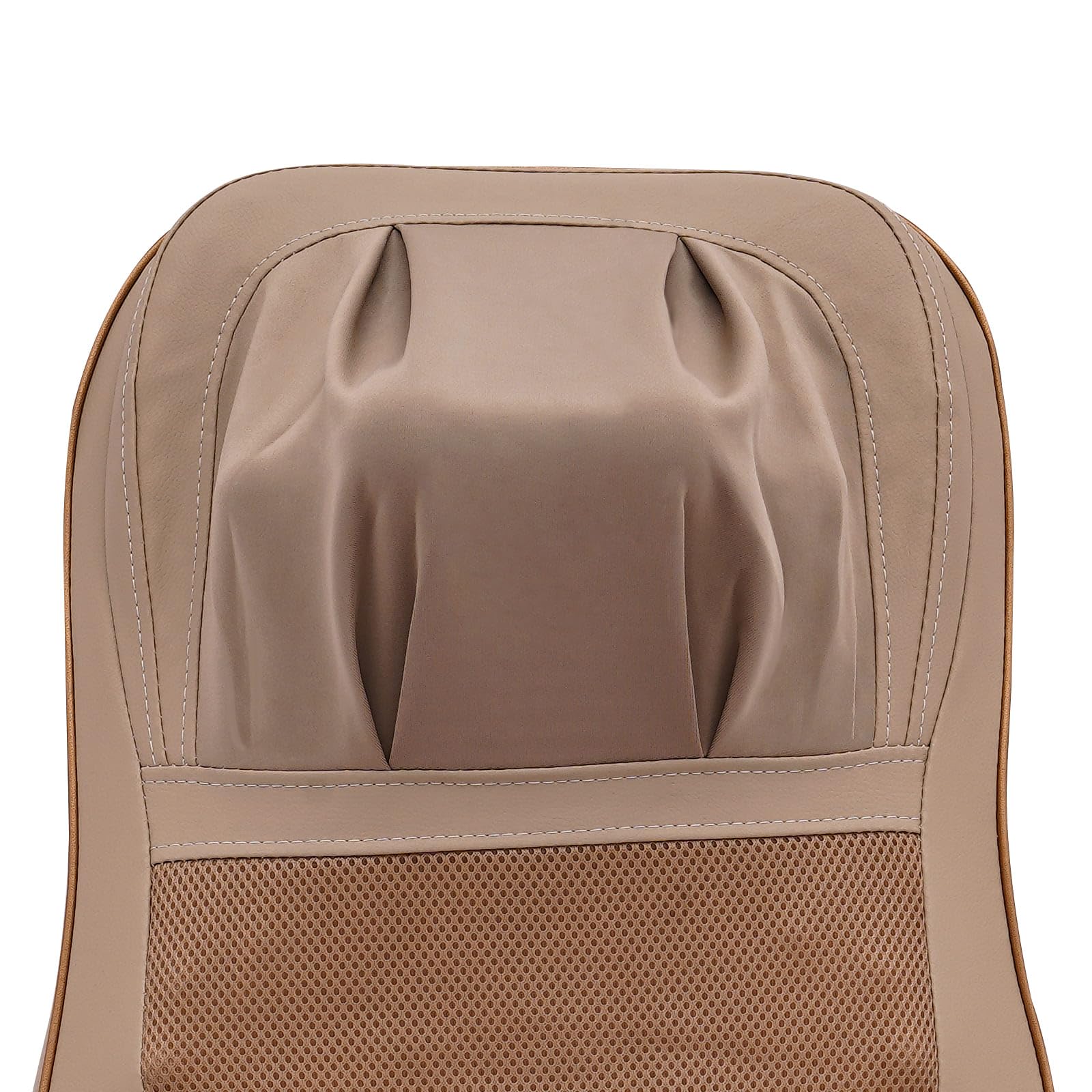 Sedile massaggiante con riscaldamento, rilassamento muscolare per collo e schiena, funzioni multiple (Massaggio/impasto/compressione calda), velocità regolabile (Beige)