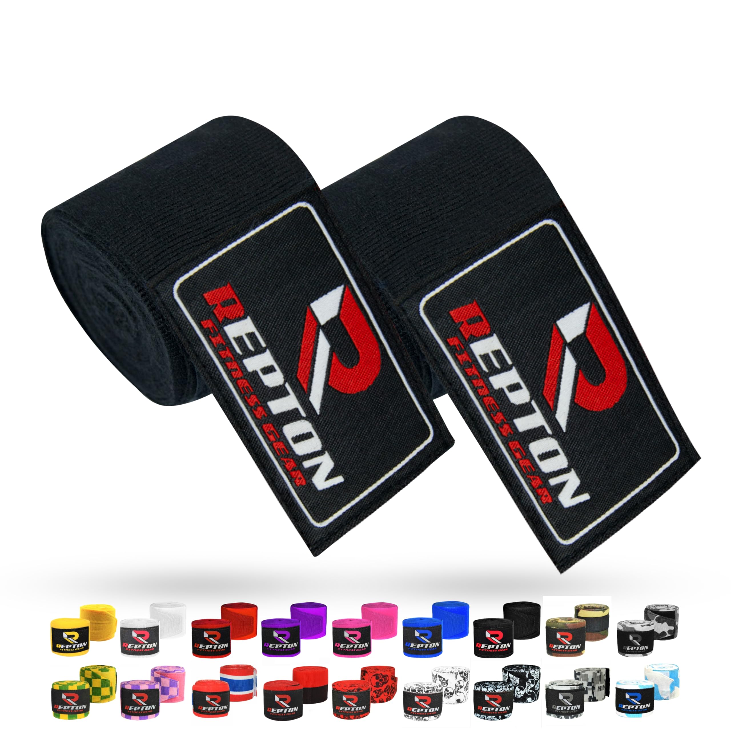 Boxing Hand Wraps for Men- Cotton Hand Gloves with Hook & Loop Strap & Thumb Loop -Elasticated Bandages Wrist Support tape -Great for MMA, Muay Thai, Kickboxing- Unisex Adult Pair