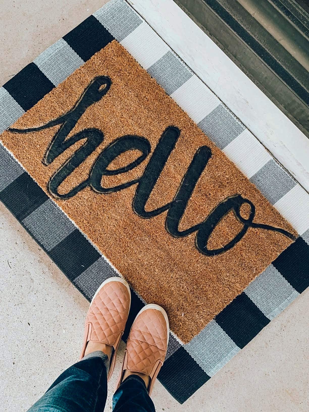 Levinis Buffalo Check Rug - Durable Outdoor Porch Mat -3