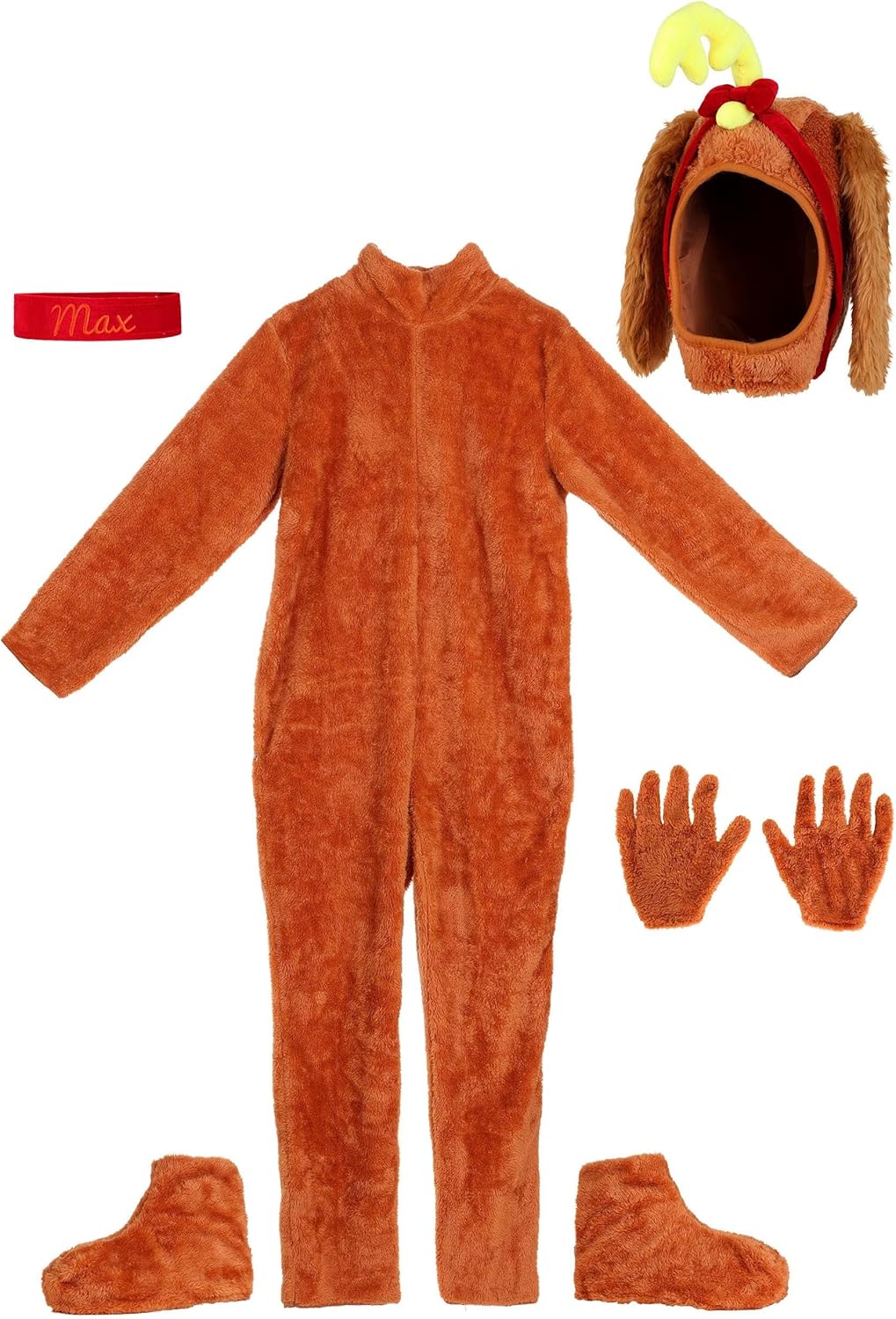 Dr. Seuss The Grinch Adult Max Costume - Faux Fur Jumpsuit, Hood & Gloves - Image 3