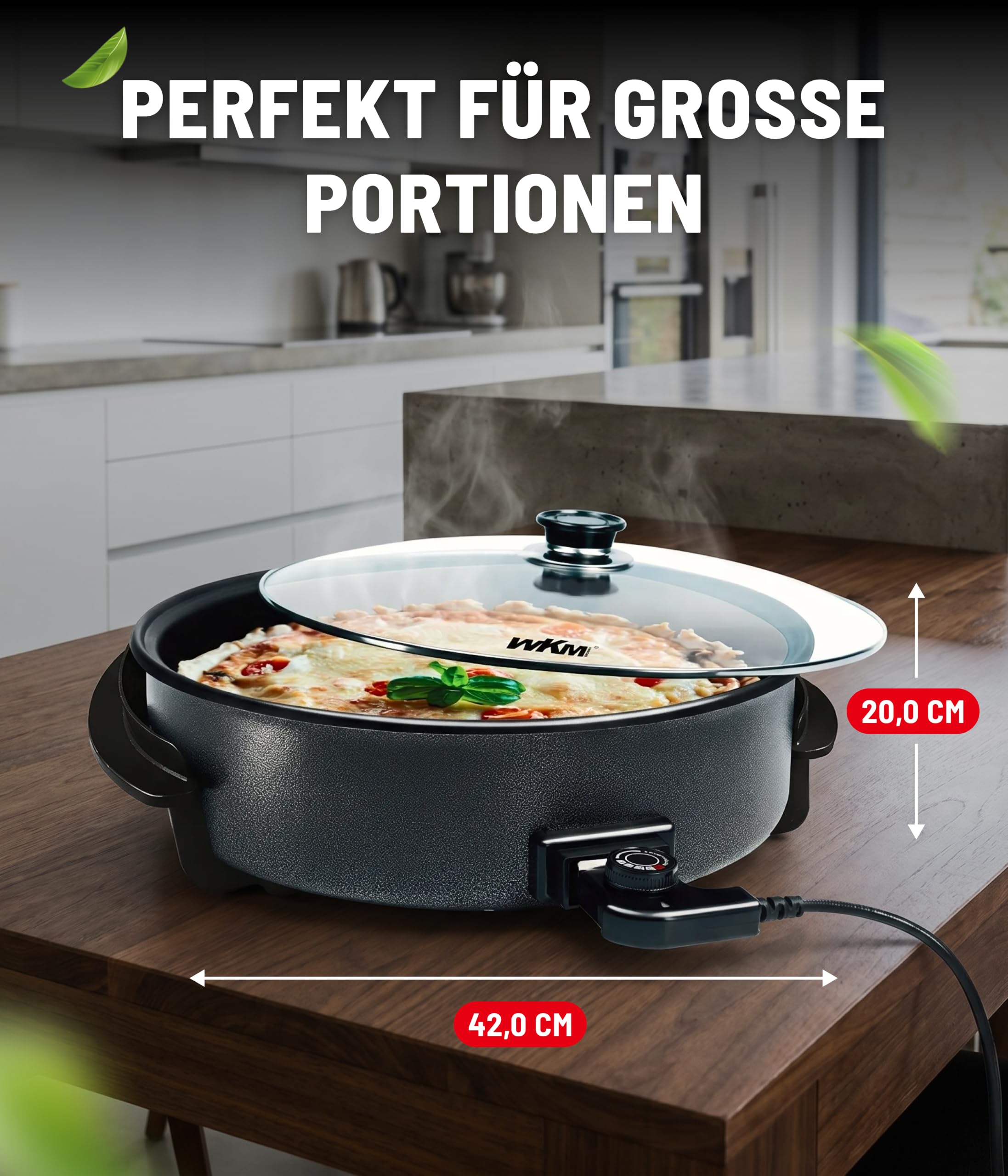 WKM Elektropfanne Schwarz 42 cm