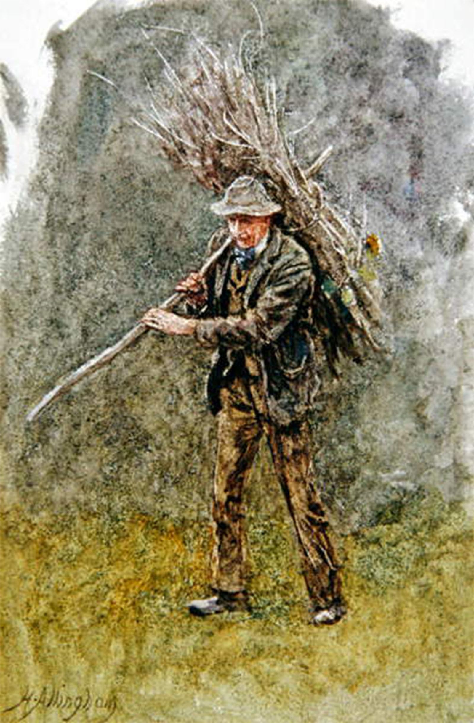 POSTERIIk Famous Modern Artwork Art Mural a Bundle of Wood by Helen Allingham Oil Paintings Pictures for Home Decor 60x90cm