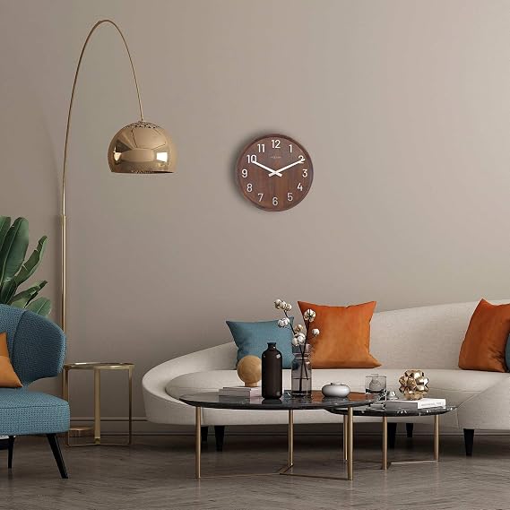 NexTime Wall Clock, Brown, One Size