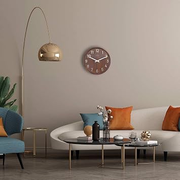 NexTime Wall Clock, Brown, One Size