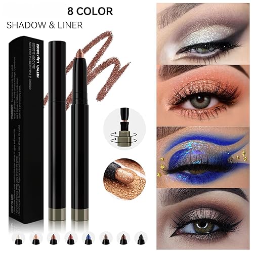 Miniatura 2 de ElsaJolin Lápiz delineador de ojos gris plateado, lápiz delineador de ojos impermeable de larga duración, a prueba de manchas, acabado mate y