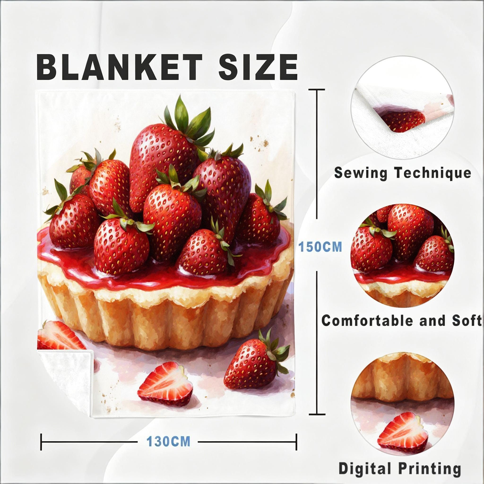 Coperta Pile Matrimoniale 240x260 cm Fragola Rossa, Coperta XXL Super Morbida Multiuso Come Copriletto o Plaid da Salotto, Calda e Leggera, Protezione dal Freddo, AW1422