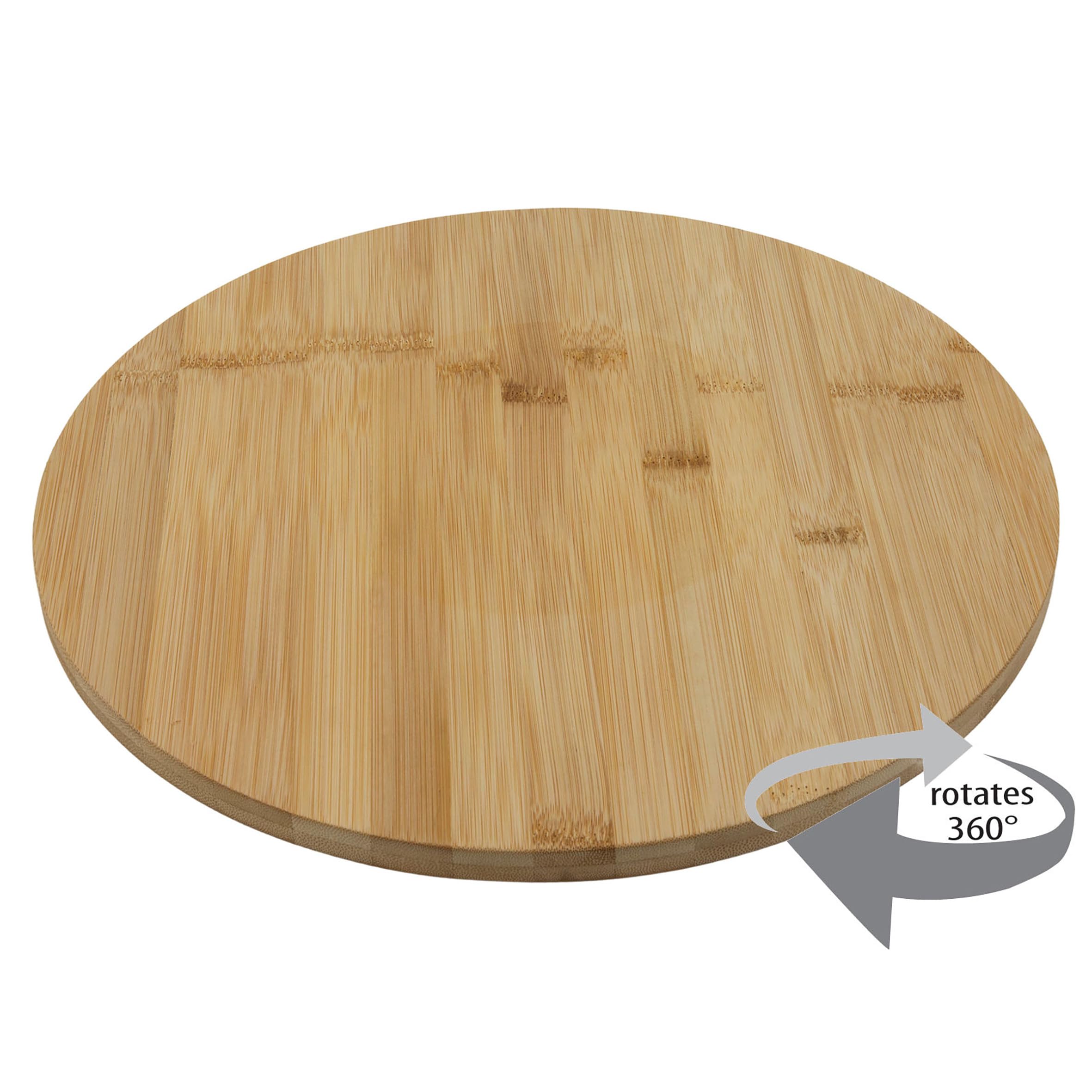Plateau Apéro Rotatif 360 Spetebo Plateau De Service Rotatif En Bambou XXL - 35 Cm - Plateau Tournant En Bois Pour Fromage, Saucisses Et Collations - Assiette En Bois - Plateau De