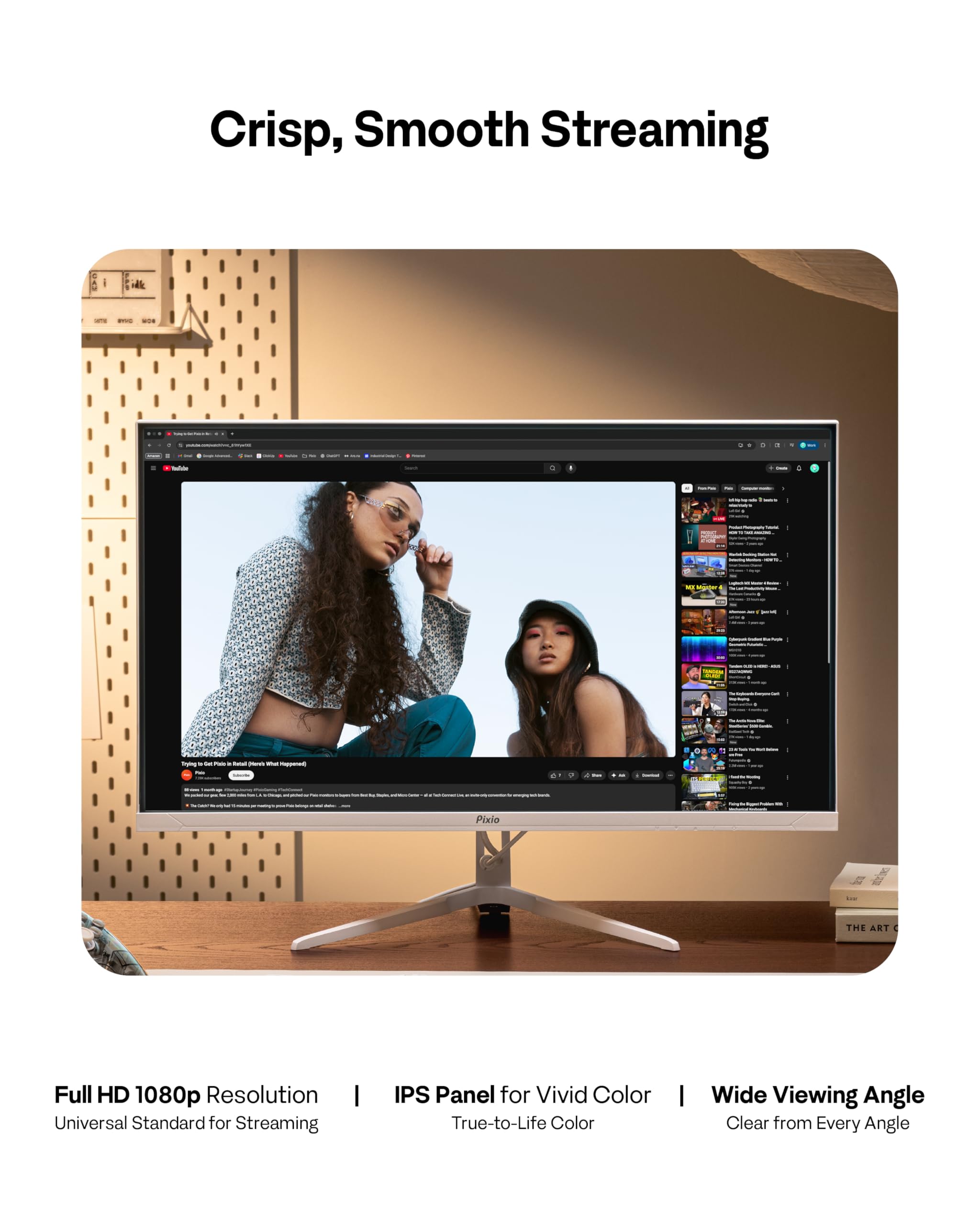 Amazon.com: Pixio PX246 Wave White 24 inch 120Hz Refresh Rate FHD