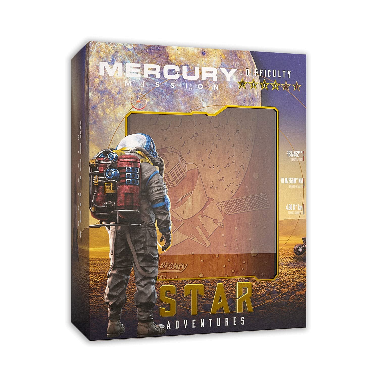 Logica Puzzles art. Neptunus - Houten Puzzel - Geheime Doos - Moeilijkheidsgraad 5/6 Ongelofelijk - Serie Star Adventures
