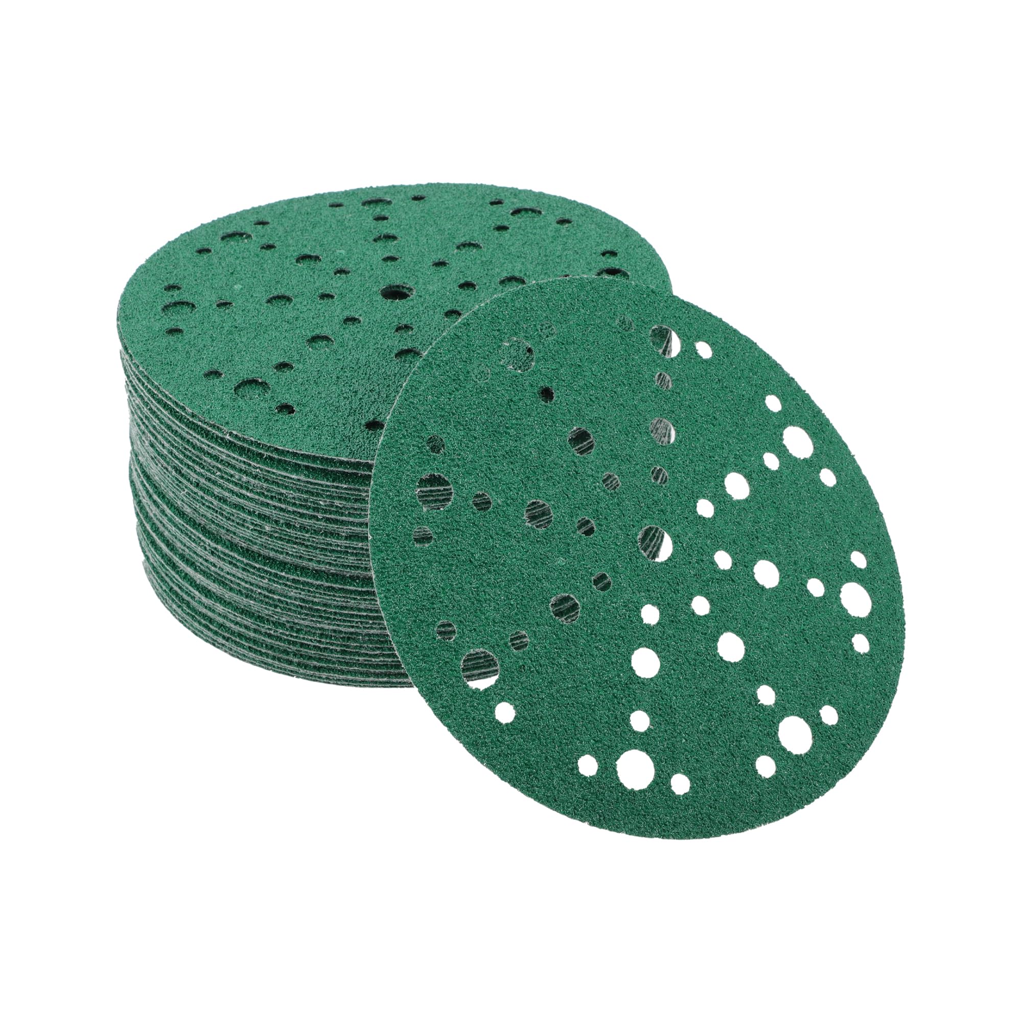 A ABSOPRO Sanding Discs 6 Inch 49 Hole 40 Grit Round Hook and Loop Sandpaper Aluminum Oxide Green 50pcs, 6"