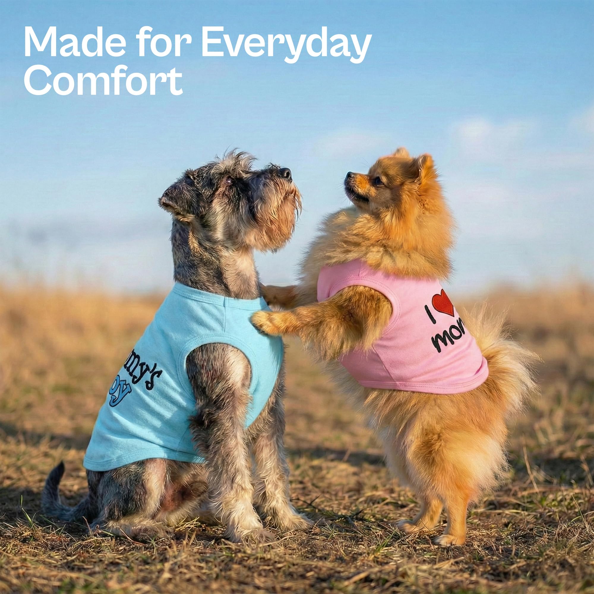 Parisian Pet Lot de 2 Chemises pour Chien - 100% Coton - pour Chiens de Taille Moyenne et garçon - sans Manches - Vêtements Respirants et légers - T-Shirts d'été Extensibles pour Chiens