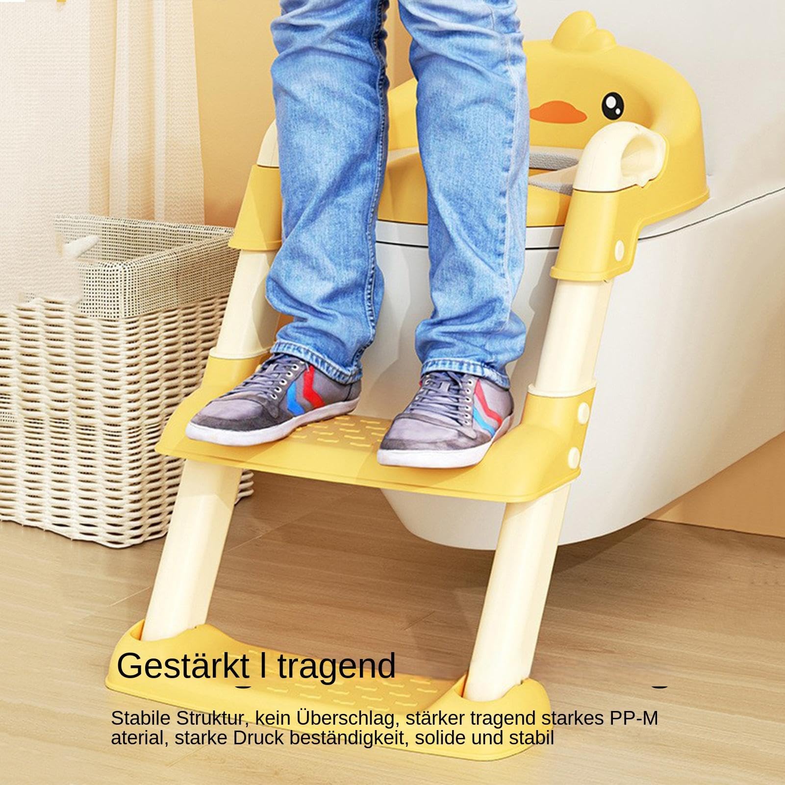 Scaletta per WC, vasino, seduta in vasino – vasino pieghevole per bambini – accessori per servizi igienici, scala ergonomica con sgabello per ragazze | Portatile Per Bambine e Bambini Forniture Addestramento Vasino Confortevole per Piccoli Bagno WC Cartoo