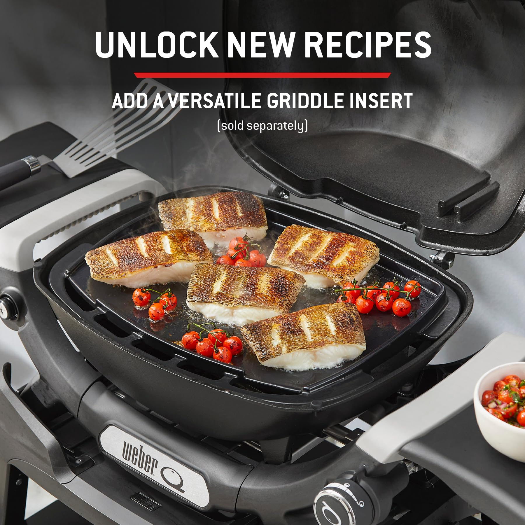 Weber Q 1200N Barbecue à gaz avec tablettes latérales/Grill léger pour Camping, terrasses et balcons, avec brûleur Haute Performance, grilles en Fonte émaillée et allumage électronique, Noir Minuit