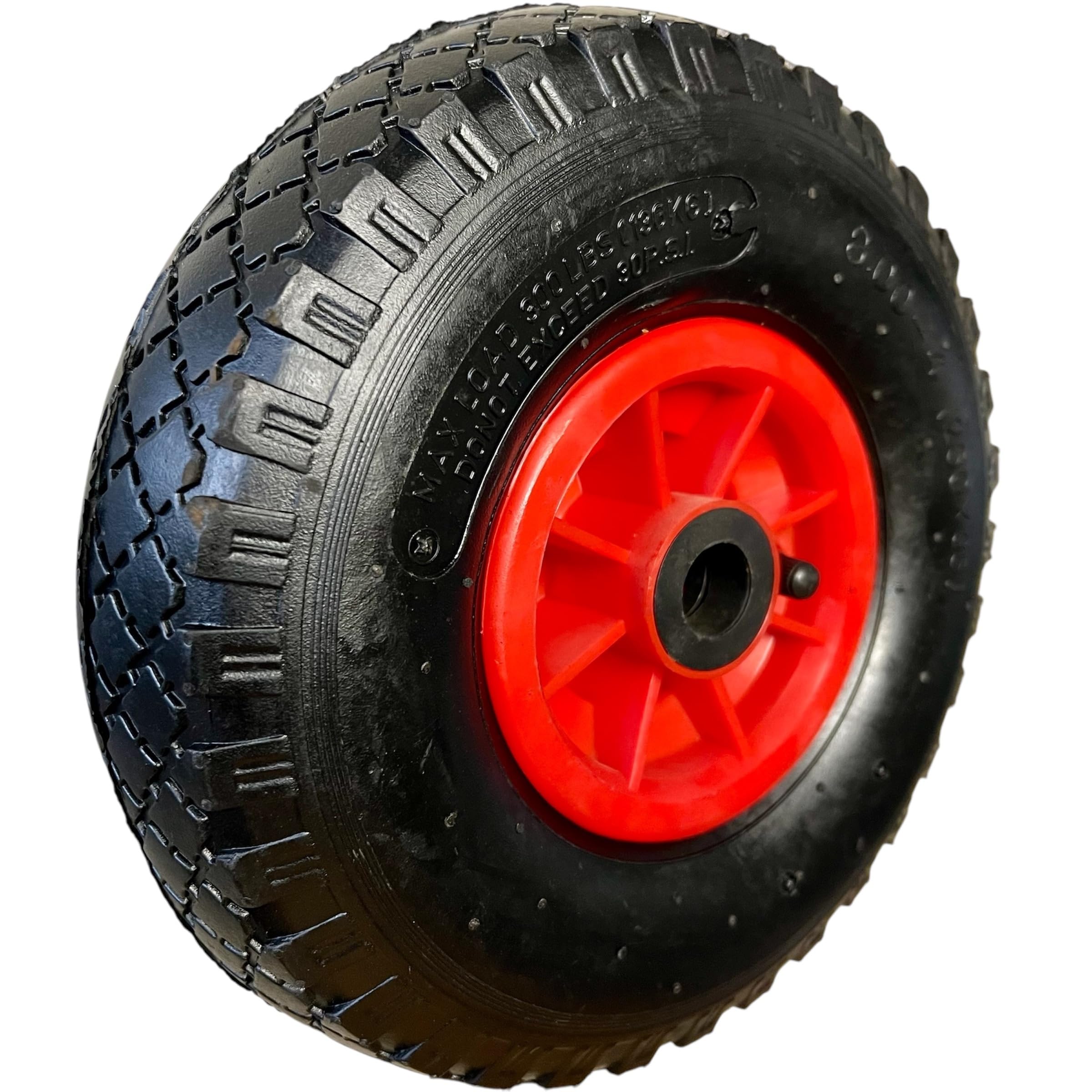 1 rueda para carretilla de aire 3.00 – 4, 260 x 85 x 20, neumáticos con manguera y rueda para eje de 2 cm de diámetro, carretilla de repuesto, ruedas de repuesto, rodamientos de ruedas, válvula