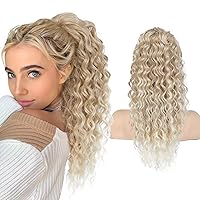 Vista 14 de SEIKEA Extensión de cola de caballo, PT005 Isabella 66 cm de largo, rizada, con resalte bohemio, de múltiples capas, ligera y esponjosa, con cordón