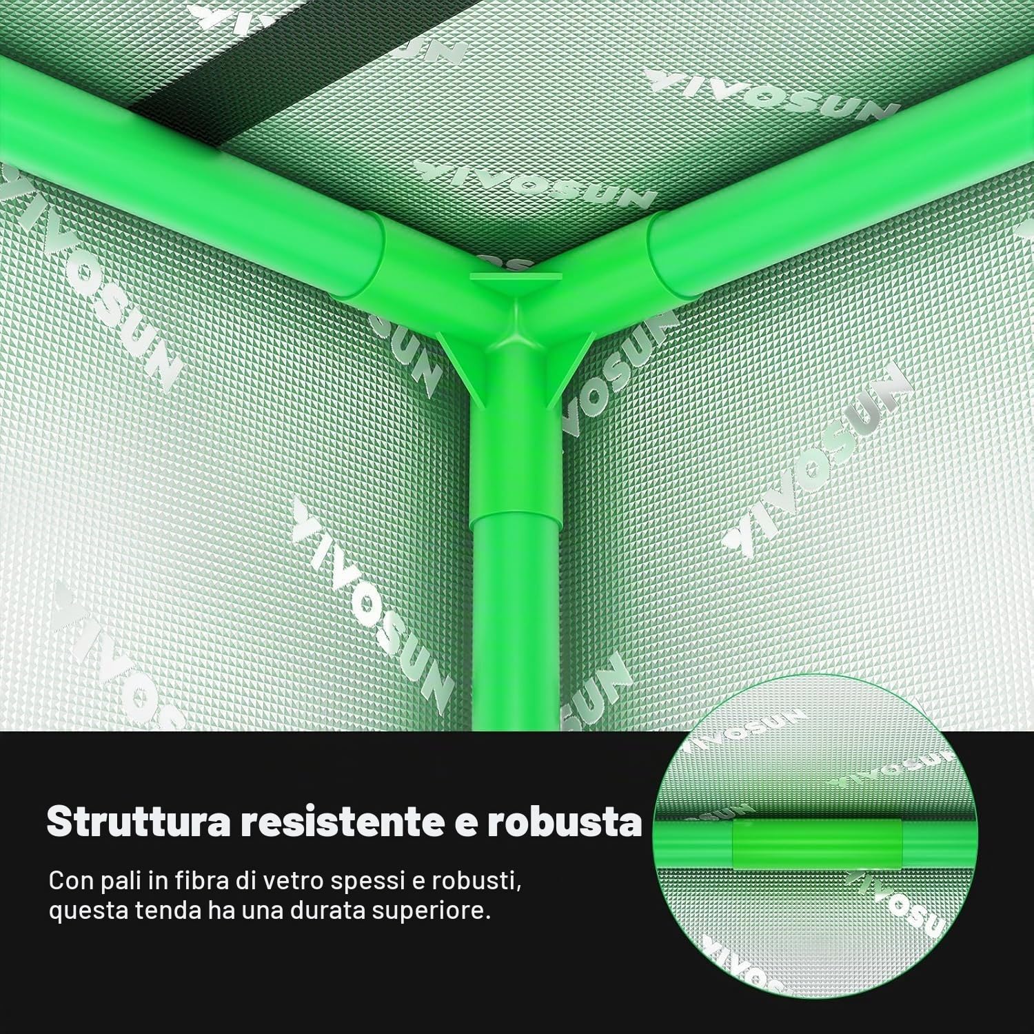 VIVOSUN Piccola Tenda daColtivazione per Aerogarden,Sistema di Coltivazione Idroponica, 50x36x54cm, Altamente Riflettente, in mylar, con finestra di Ventilazione