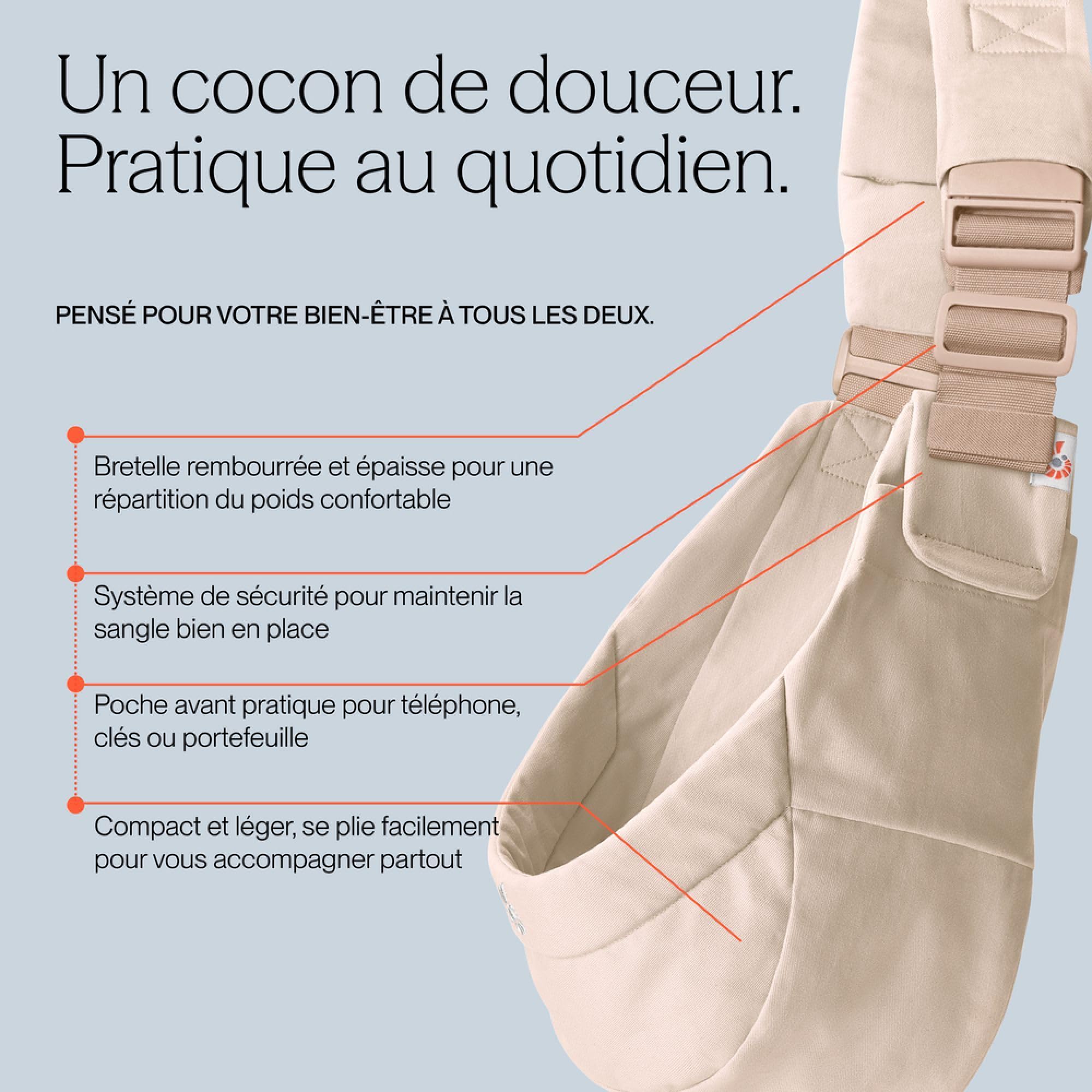 Ergobaby Upsie Sling ergonomiczny nosidełko dla niemowląt i małych dzieci w wieku od 6 miesięcy (7,7-20 kg), spontaniczne przejście między chodzeniem a transportem, Onyx Black
