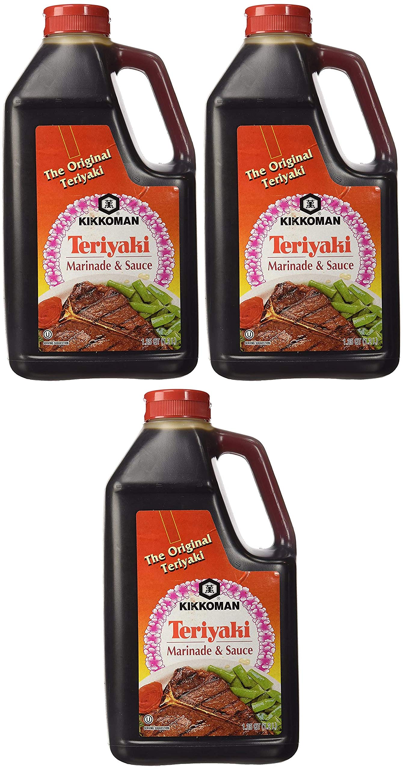 Kikkoman Teriyaki Marinade & Salsa, 4 oz (1,25 Qt) Confezione da 3