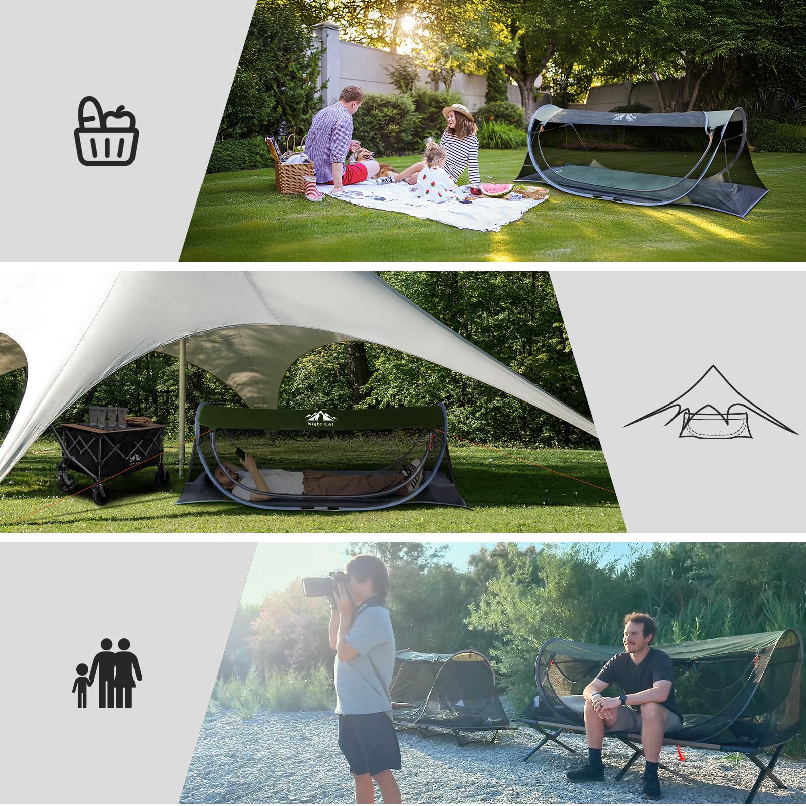 Night Cat Mosquitera Plegable 1 Persona para Trekking Camping
