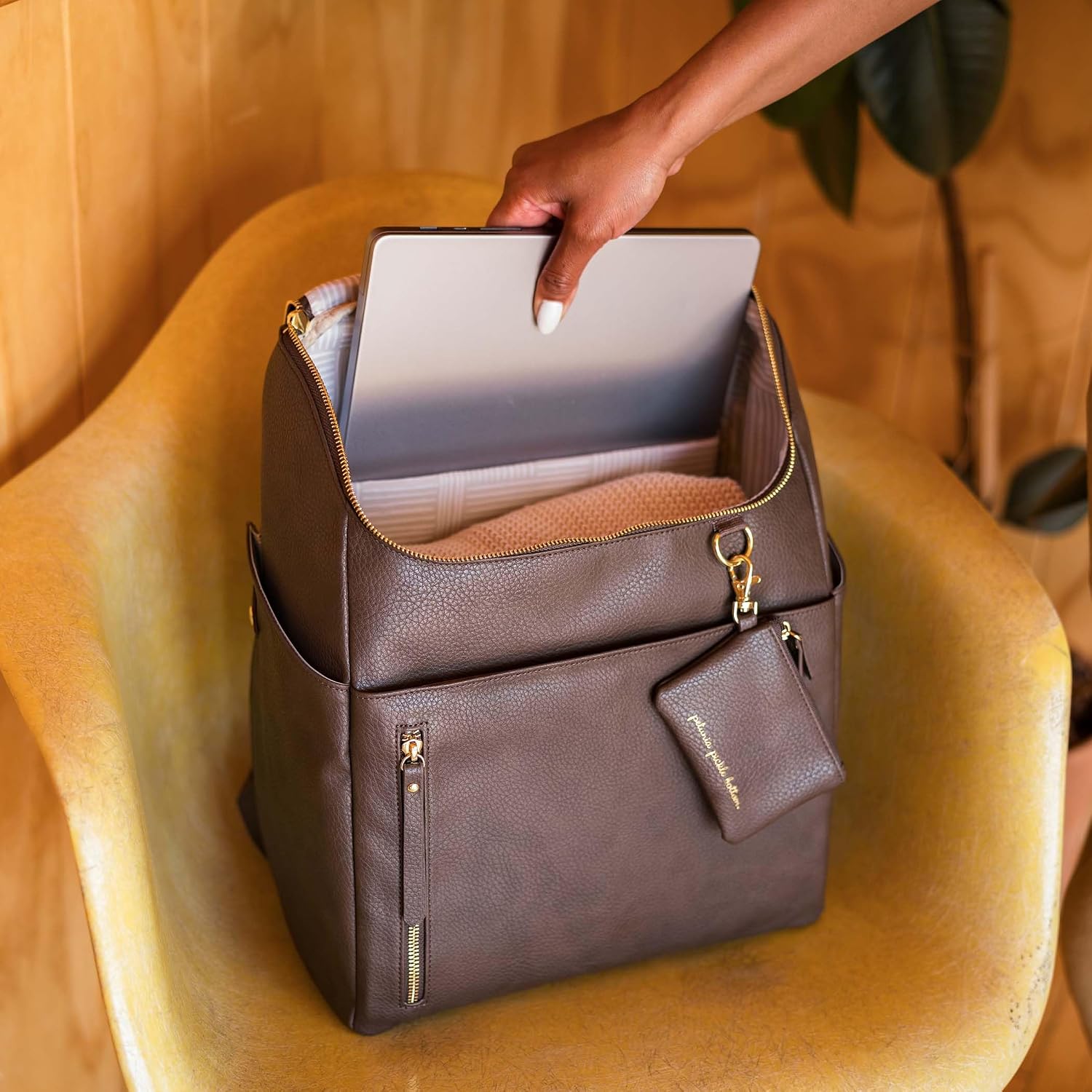 Petunia Pickle Bottom Tempo Backpack, Designed for Busy Families, Attaches to Stroller or Suitcase, Spacious Main Compartment, Saddle