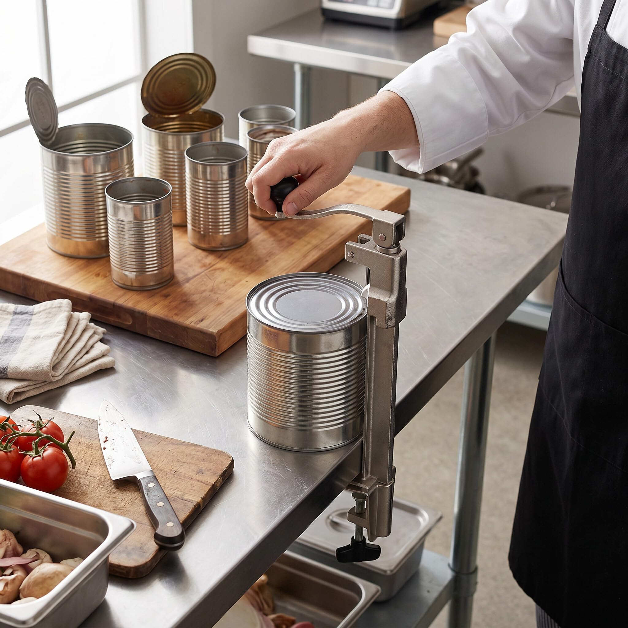 Ausla Tischdosenöffner, Dosenöffner aus Stahlguss, Büchsenöffner für große Dosen bis zu 48,3 cm, Gastronomie Gastro Dosenöffner für kommerzielle Restaurantküche