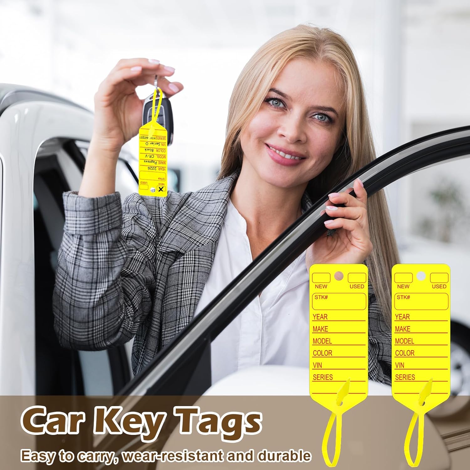 1000 Self Locking Arrow Key Tags 1 3/8'' × 8 1/8'' with 2 Double-Ended Marker Car Key Labels Key Identification Tags Self Lock Lable Tags for Office Automotive Shop Supplies