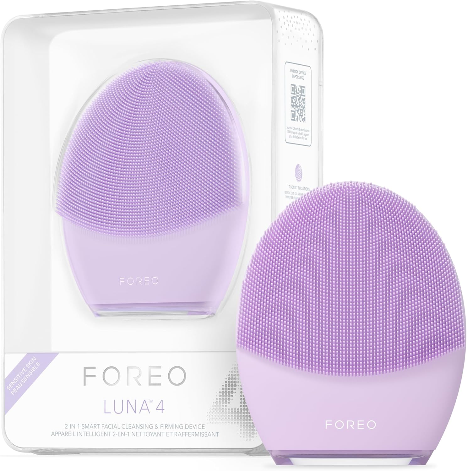 FOREO LUNA 4 Gezichtsreinigingsborstel | Verstevigende Gezichtsmassager | Anti-Aging Gezichtsborstel | Verbetert Opname van Huidverzorgingsproducten | Eenvoudige Gezichtsverzorging | Gevoelige Huid