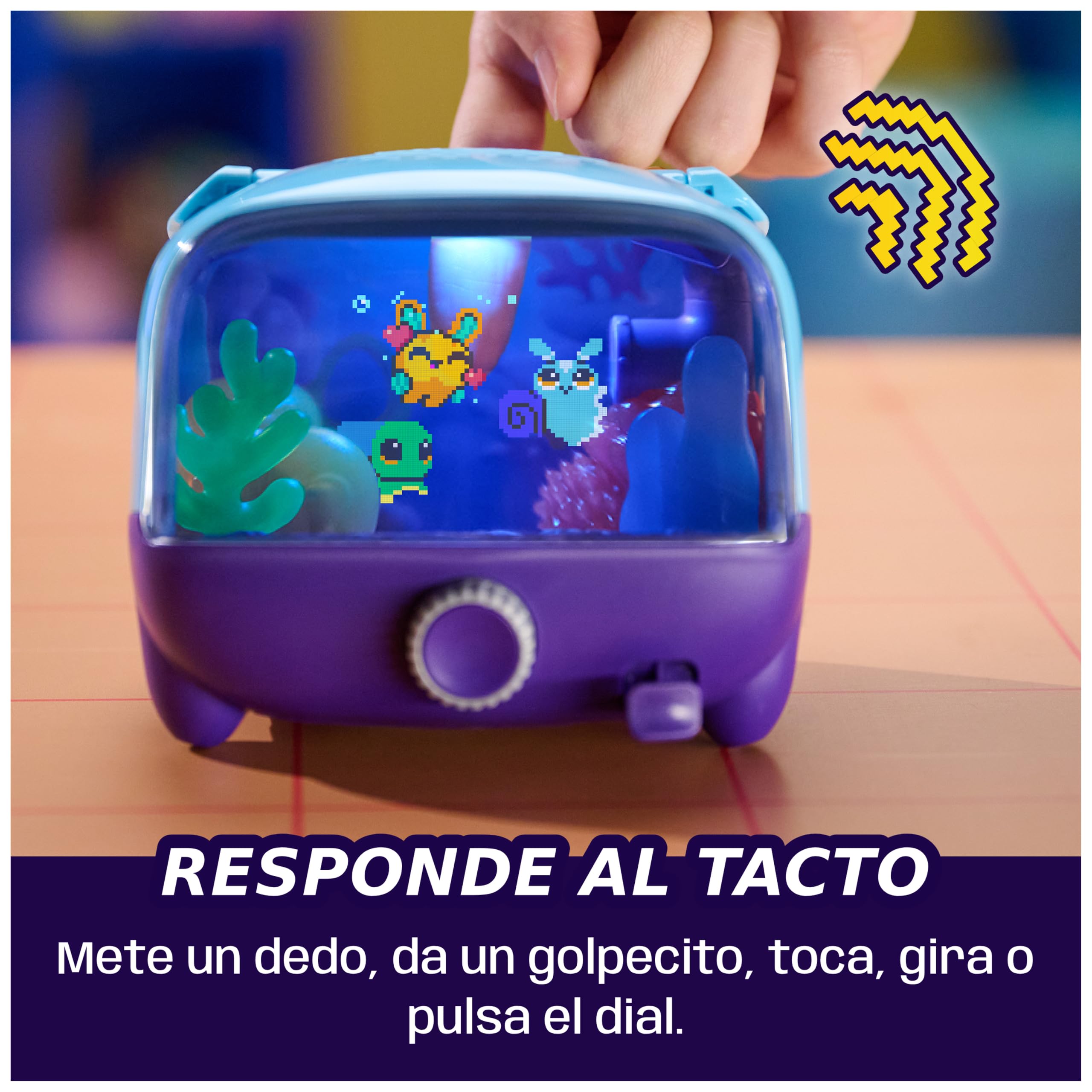 Bitzee Aquarium, Tanque Interactivo con 30 Criaturas Marinas Digitales, Gran Pantalla y Luces LED, Mascotas electrónicas táctiles Que reaccionan al Toque, Regalo Ideal para niños y niñas Desde 5 años