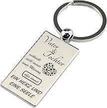 Schlüsselanhänger Rechteck Chrom mit Gravur"Vater & Tochter - vielleicht nicht immer einer Meinung." - Chrom - Geschenk für den Vater zum Vatertag, zum Geburtstag oder als Geschenk zu Weihnachten