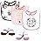 Hudson Baby Infant Girl Cotton Bib and Sock Set, Girls World, One Size