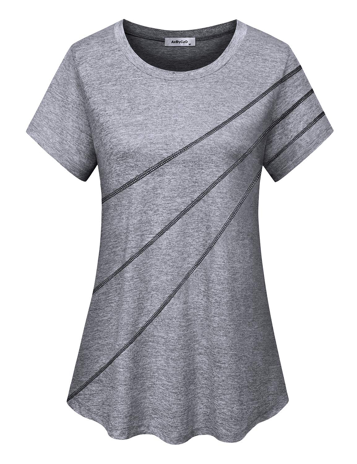 AxByCzD Womens Short Sleeve Workout Shirts Trendy Casual Summer Athletic Yoga Tops