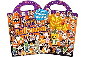 Reusable Halloween Sticker Book for Kids Ages 2-4