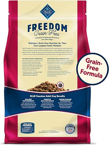 Miniatura 2 de Blue Buffalo Freedom - Alimento seco natural para perros adultos, sin granos, carne de res, 11 libras