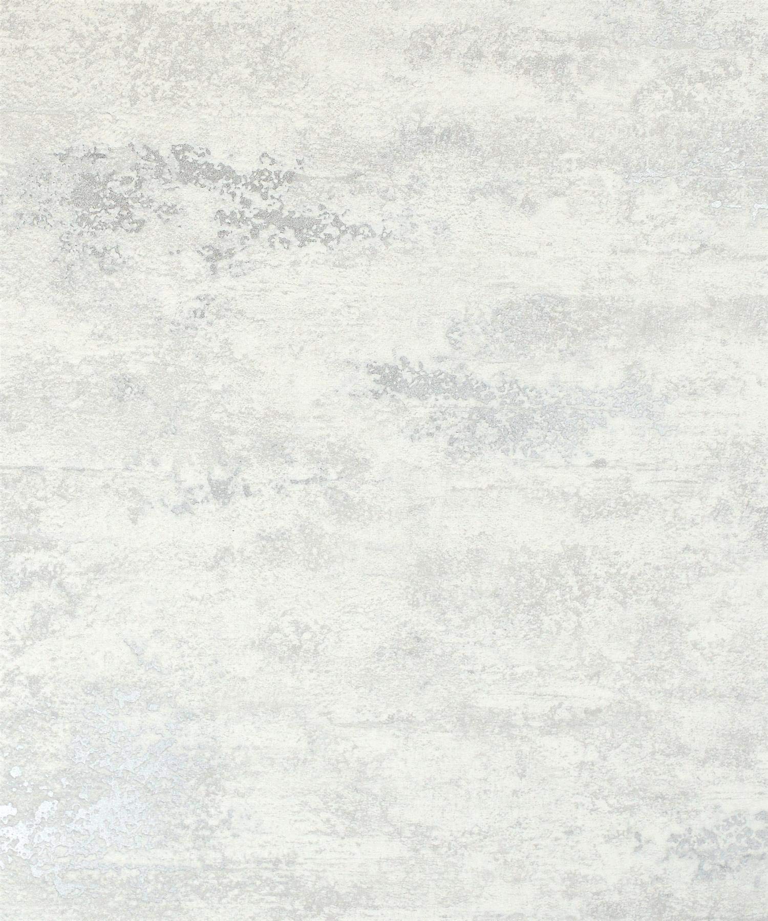 Yöl White, Silver Industrial Concrete Stone Wallpaper Metallic White Silver Textured Vinyl