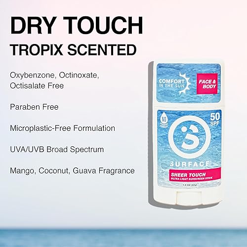 Miniatura 2 de Surface TROPIX - Protector solar transparente en barra, resistente al agua, de amplio espectro UVAUVB, protección de secado rápido, sin PABA, SPF