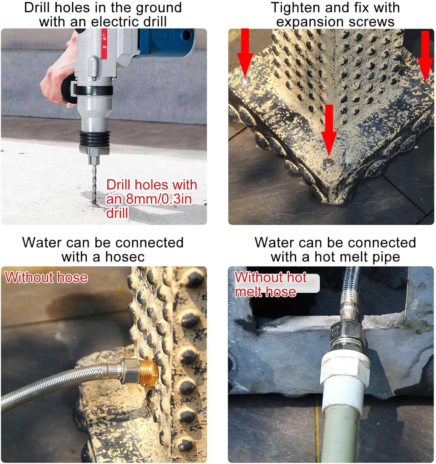 Outdoor Retro Garden Water Column with Antifreeze Faucet Dispenser, 37in Hydrant for Backyard, Farm & Pasture - Durable Grey Garden Watering System