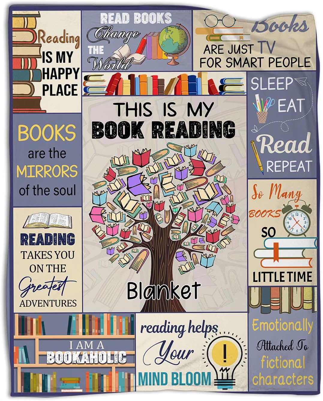 COTIMO Book Lovers Gifts Reading Blanket Gifts for People