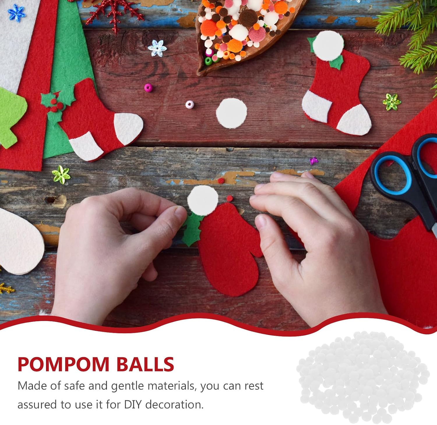 MINAOLULUS 500pcs White Pom Pom Balls Multi-use Craft Supplies for DIY Arts Clothing Hat Shoe and Luggage Decoration Fluffy Soft Pompoms for Creative Projects