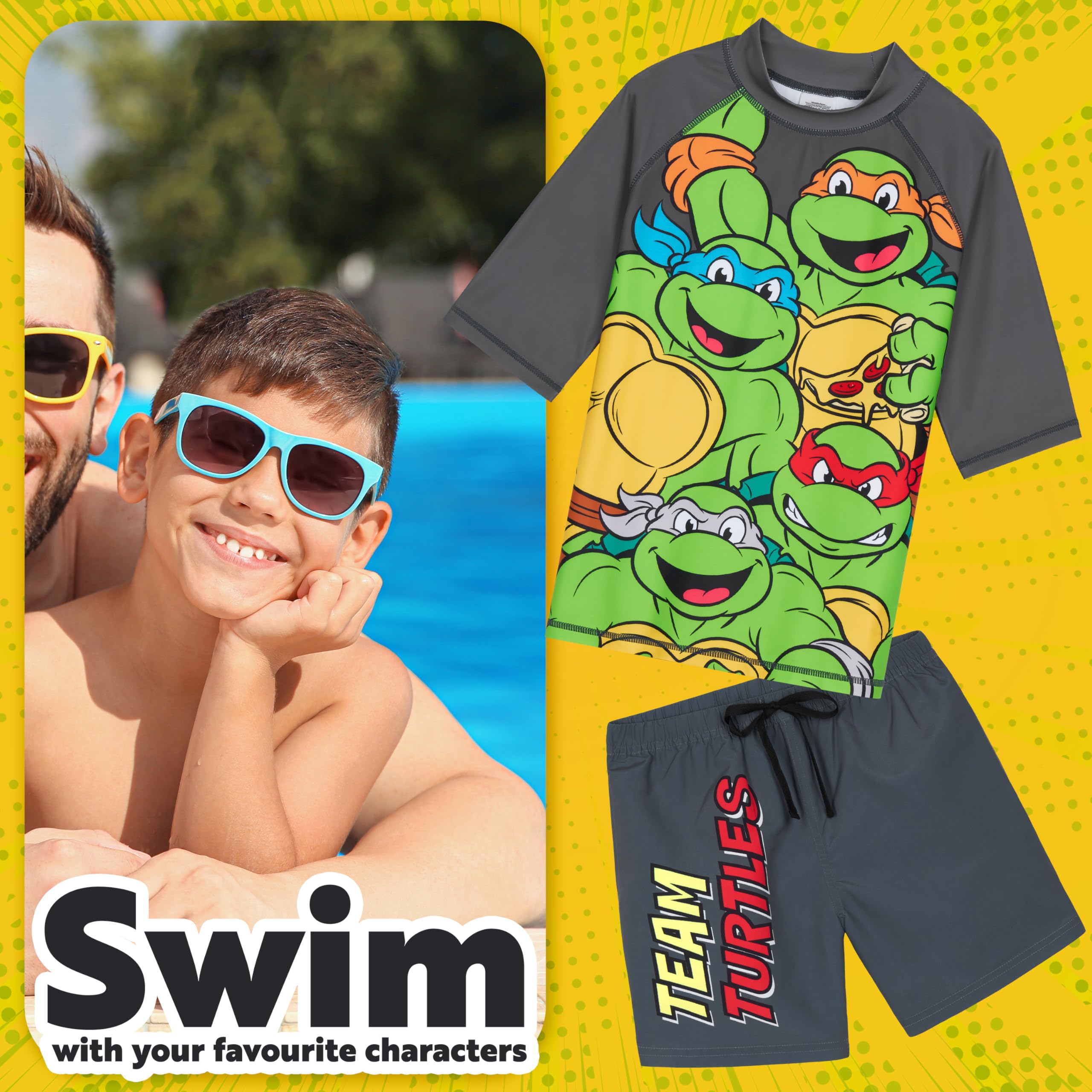 Get Trend Conjunto de Bañador Niño Bañador Natacion Adolescente Set de Baño 2 Piezas con Camiseta y Pantalones Cortos