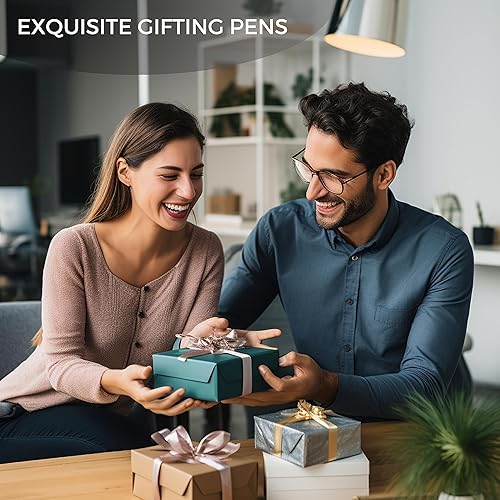 Vista 7 de ZenZoi Pluma estilográfica amarilla – Hermoso bolígrafo para mujeres, hombres. Punta fina Schmidt de escritura suave. Juego de regalo de pluma