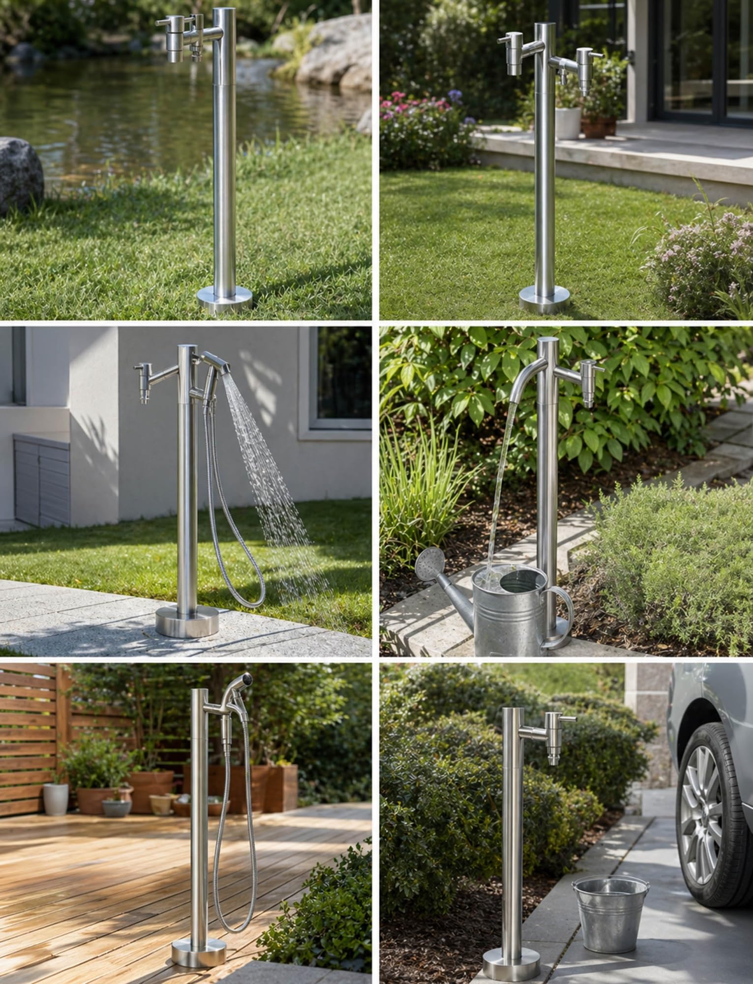 Poste de grifo de columna de agua para exteriores, hidrante de jardín independiente para patio y patio, sistema de riego anticongelante