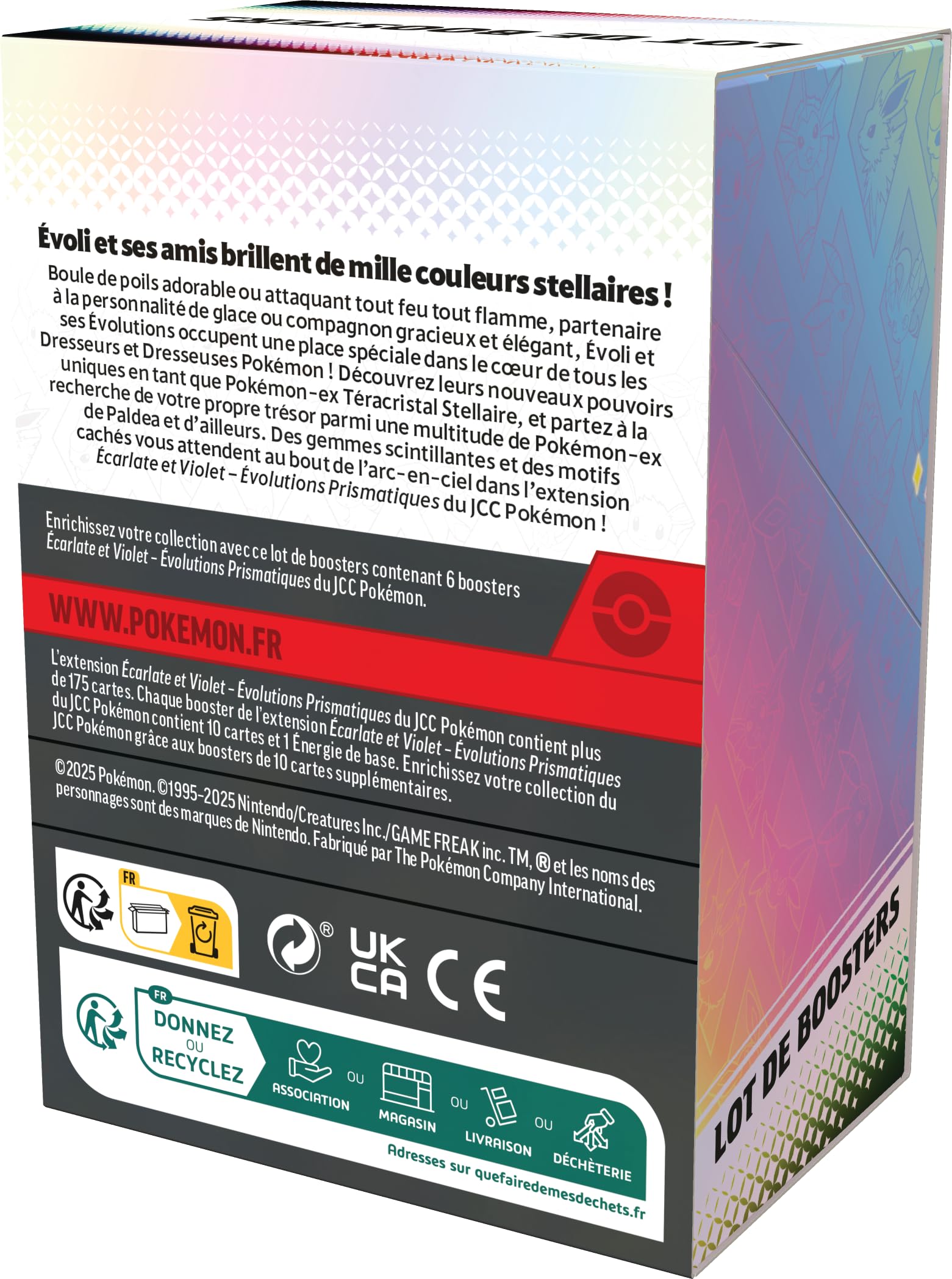 Pokémon: Lot de boosters Écarlate et Violet – Évolutions Prismatiques du JCC Pokémon (6 boosters)