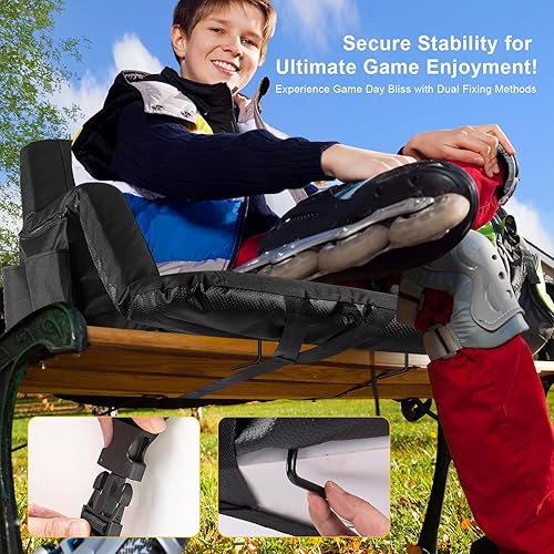 Miniatura 5 de Asientos de estadio con respaldo ancho, sillas exclusivas para gradas con respaldo y cojín, sillas plegables de estadio, 6 posiciones reclinables,