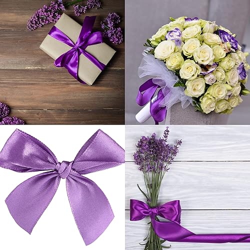 Miniatura 5 de Cinta lila de 2 pulgadas x 25 yardas, cintas de satén de doble cara de 2 pulgadas para manualidades, envoltura de regalos, ideal para el día de la